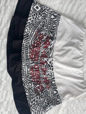 Lucky in Love Women's Aztec Black Red Tennis Skort size Small